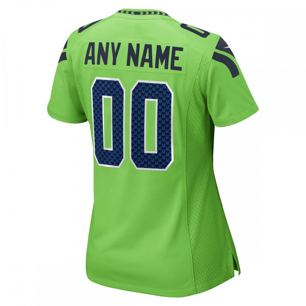 Seattle Seahawks Nike Women's Alternate Custom Game Jersey - Neon Green-GridironStore